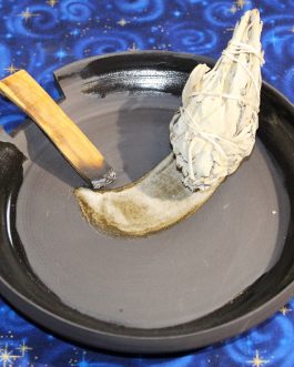 Smudge Bowl, Black Clay, Handmade
