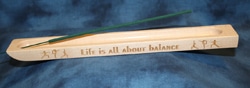 Incense Holder Engraved with “Life Is All About Balance”