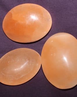 Selenite Palm Stones, Plain and Peach color